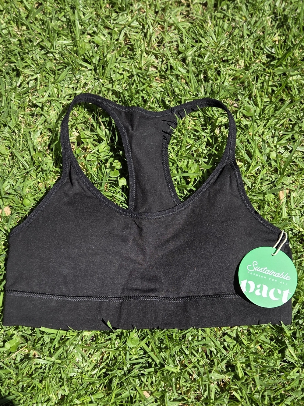 NWT-Pact Organic Black Racerback Bralette
